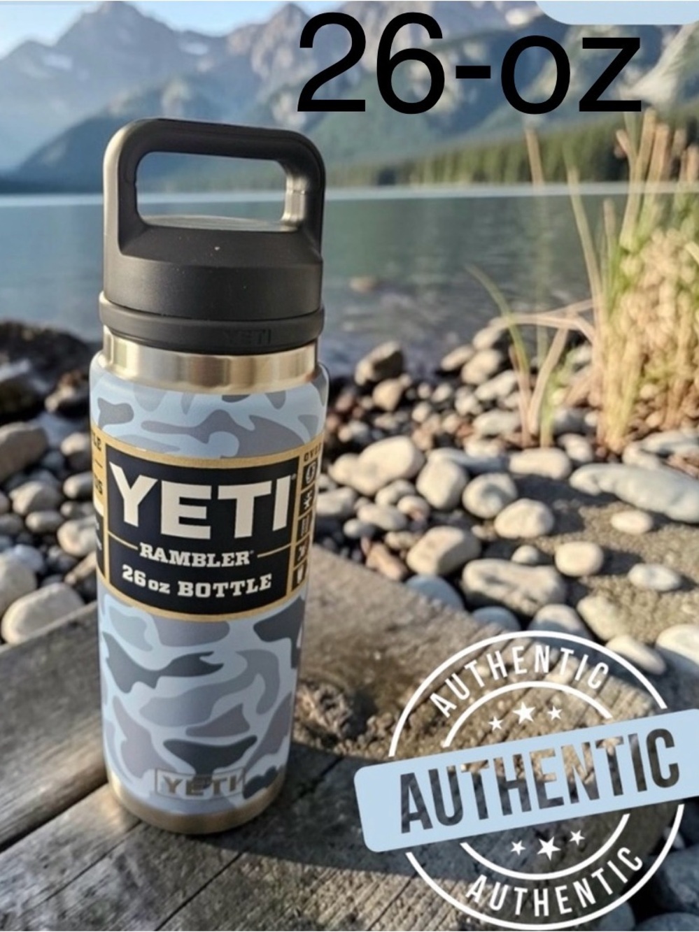 Yeti 26-oz blue Camo Rambler Bottle - Light Blue Camo- NEW-authentic